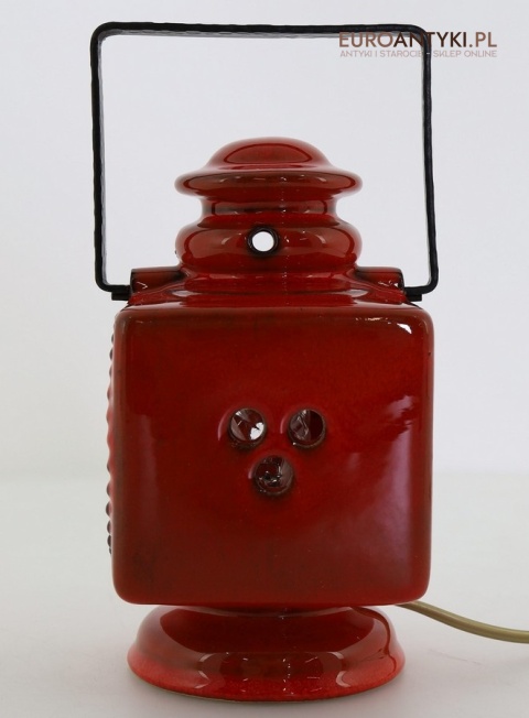 rustykalna lampka stołowa ceramiczna z epoki