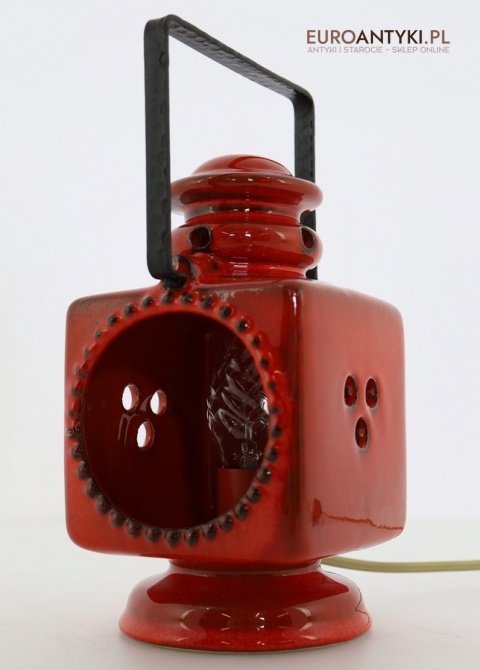stylowa lampa kolejowa retro ceramika szkliwiona