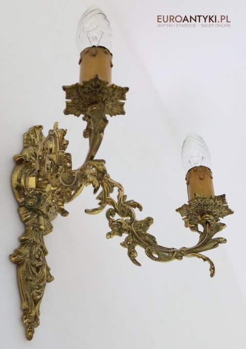 kinkiet mosiężny francuski rococo dekoracyjny