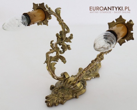 rokokowy kinkiet ścienny z liśćmi akantu