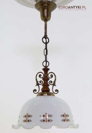 Góralska lampa sufitowa rustykalna – ludowe oświetlenie cepelia chalet folk