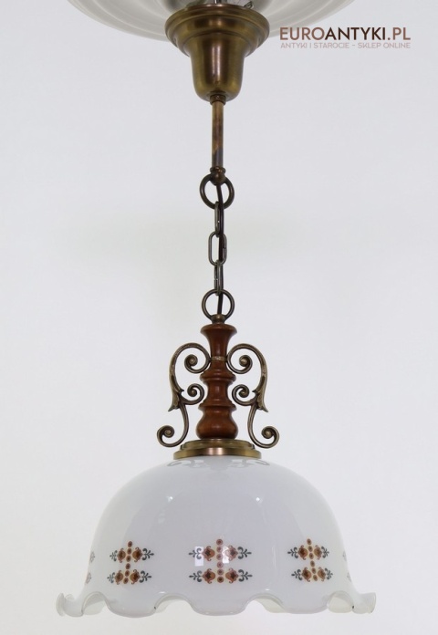 góralska lampa sufitowa rustykalna mosiądz drewno