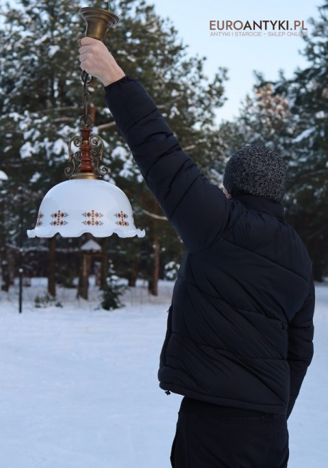 rustykalna lampa wisząca góralski styl vintage