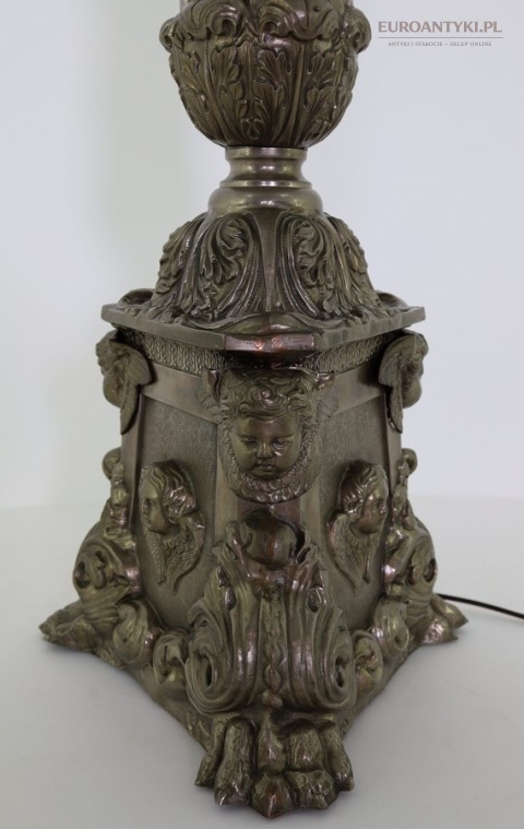 lampa stojąca metal stare srebro klasyczny styl