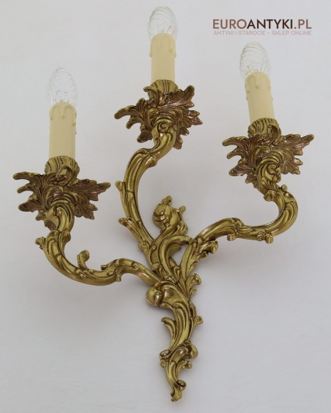 xl kinkiet z prawdziwego brązu sygnowany bronze véritable