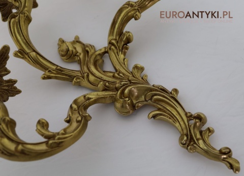 kinkiet barokowy xl liście akantu ornament brąz