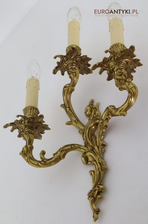 duży kinkiet ścienny 3 ramiona e14 styl pałacowy