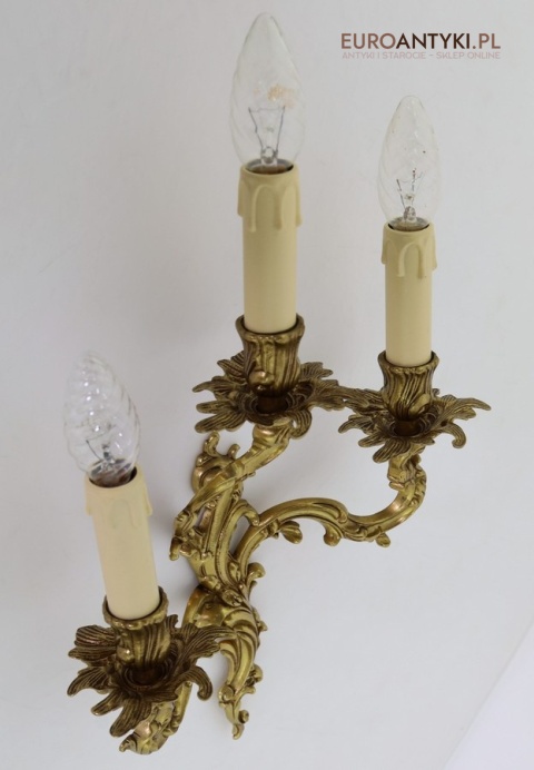 kinkiet bronze véritable detal ornamentu brąz