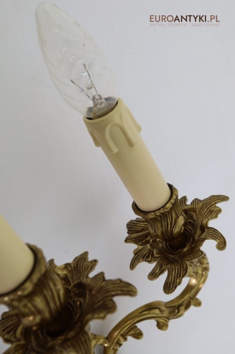 duży kinkiet barokowy 50 cm wysokości z żarówką