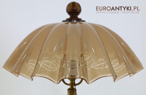 eklektyczna lampa stołowa z kloszem szklanym kwiat