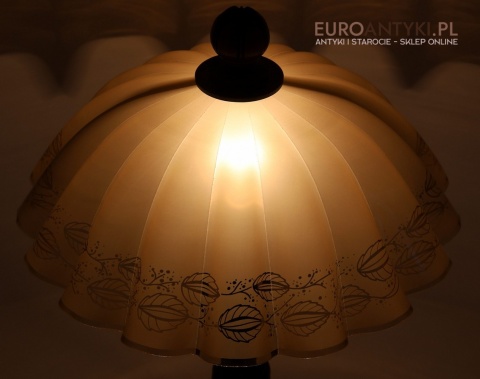 XL lampa stołowa / gabinetowa z lat 30. – eklektyczna retro vintage, drewno + mosiądz