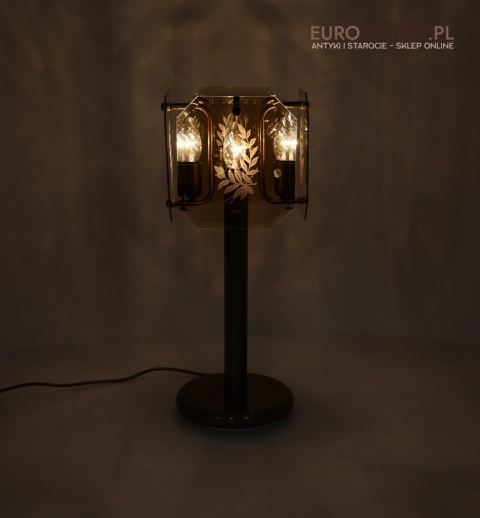 duża mosiężna podstawa lampy stołowej retro