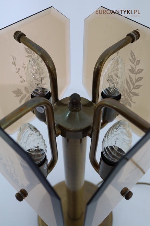 lampa stołowa z dawnych lat szkło szlifowane