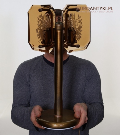 lampa stołowa vintage szkło kryształowe wzory