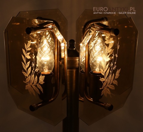 klosz ze szkła kryształowego lampa stołowa