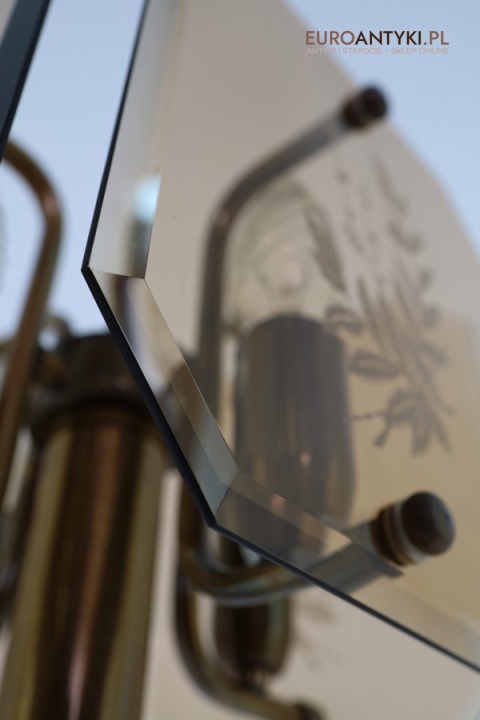 lampa stołowa retro na biurko mosiężna