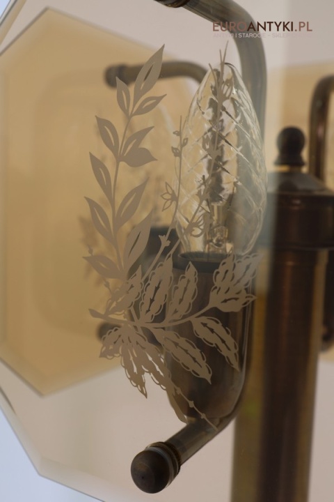 szlifowane szybki szkło kryształowe lampa retro