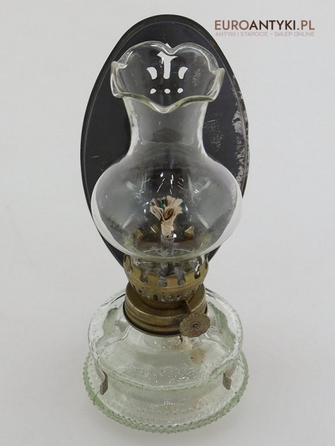 malutka retro lampka naftowa na knot sprawna