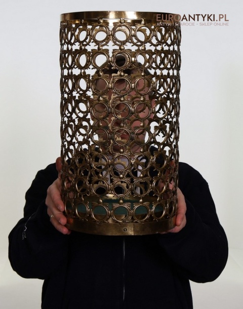 stylowy stojak na parasole i laski vintage z mosiądzu