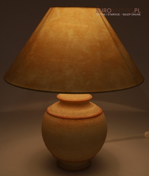 Para ceramicznych lampek stołowych retro z epoki – stylowe vintage do sypialni