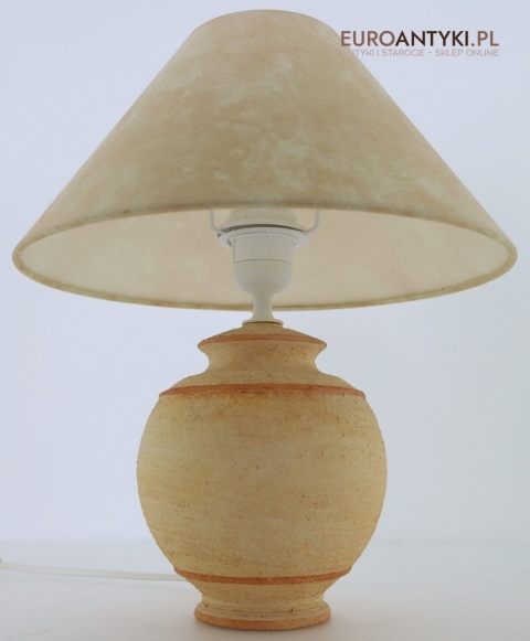 Para ceramicznych lampek stołowych retro z epoki – stylowe vintage do sypialni