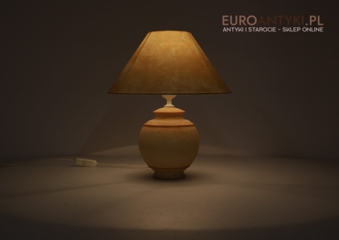 Para ceramicznych lampek stołowych retro z epoki – stylowe vintage do sypialni