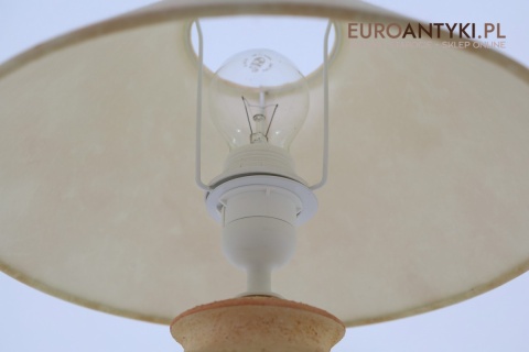 Para ceramicznych lampek stołowych retro z epoki – stylowe vintage do sypialni