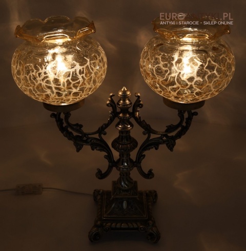 stołowa lampa vintage z mosiądzu galwanizowanego