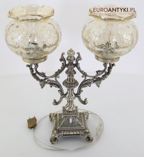 rokokowa lampa stołowa retro na biurko