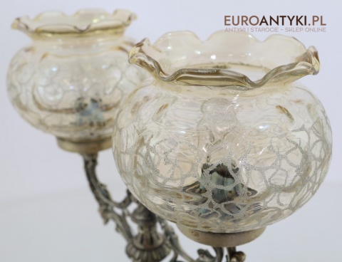 lampa stołowa vintage miodowe klosze strukturalne