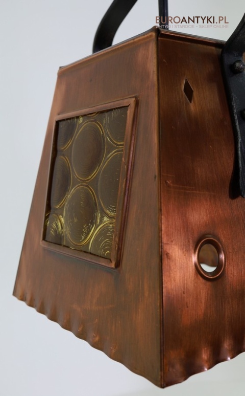 lampa wisząca z francji miedziany klosz 24,5 cm