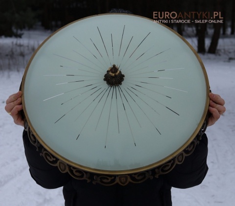 zamkowy plafon xxl vintage z brązu i szkła