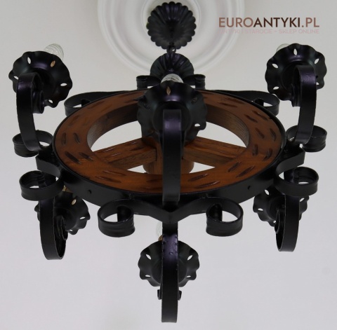 rustykalna lampa wisząca 6x e14