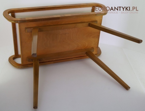 Oryginalny stolik vintage z ceramicznym blatem – dekoracyjny modernizm mid-century modern