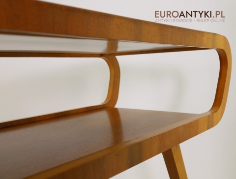 Oryginalny stolik vintage z ceramicznym blatem – dekoracyjny modernizm mid-century modern