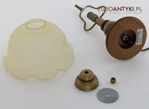 starodawna lampka nocna drewniana dąb