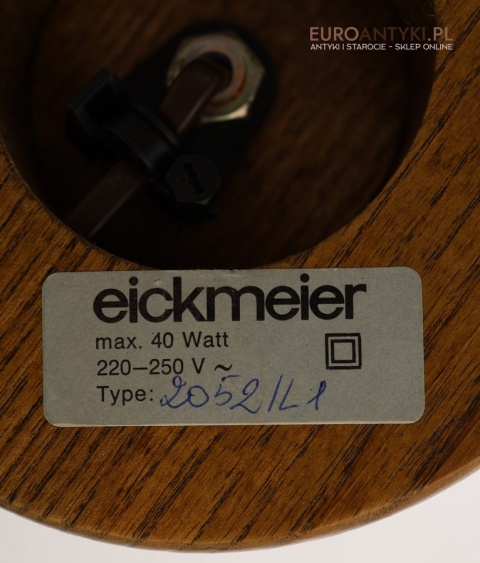 Rustykalna lampka stołowa retro – dębowe drewno i florystyczny szklany klosz