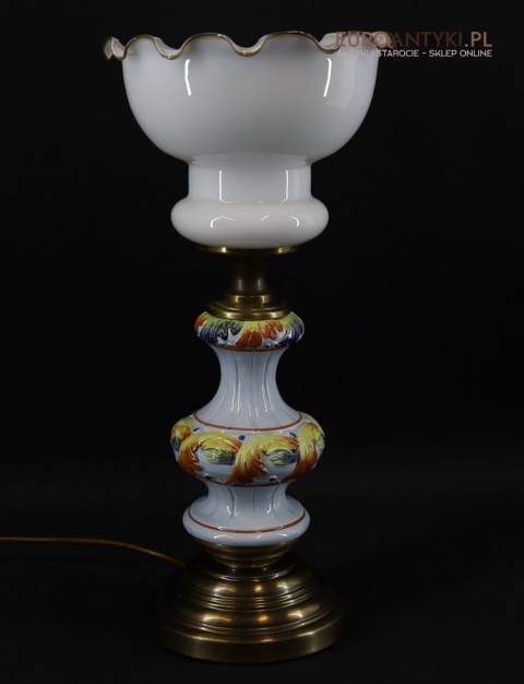 rustykalna lampka stołowa ceramiczna