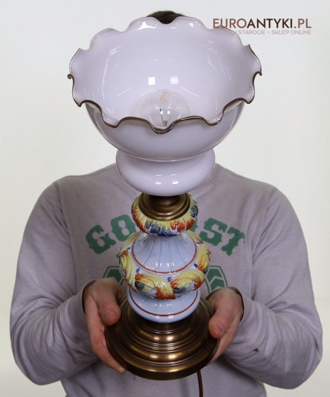 lampka stołowa ceramiczna z dawnych lat