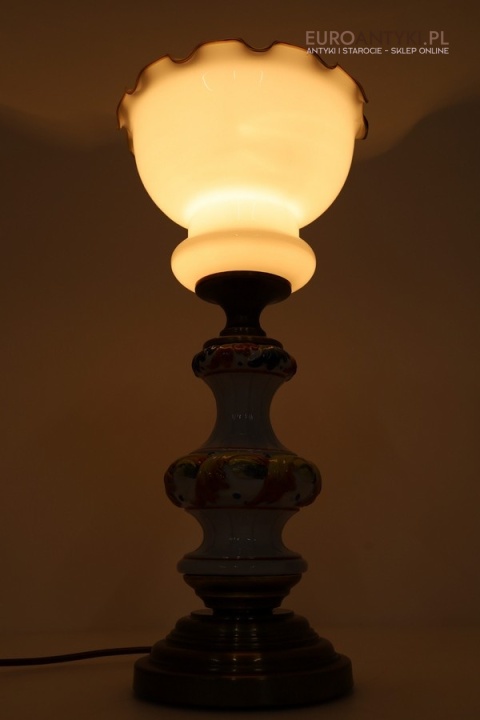 kolekcjonerska lampa stołowa vintage opalina