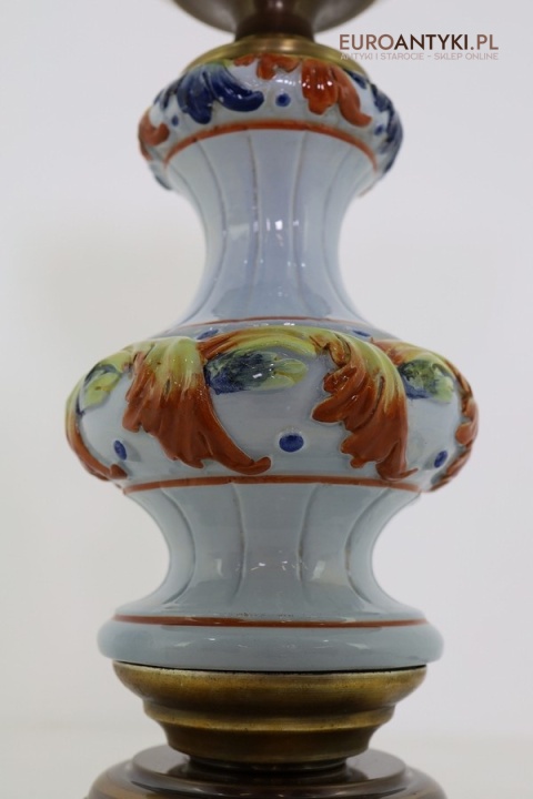 dekoracyjna lampa stołowa florystyczna ceramika