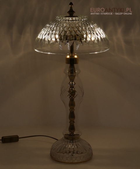 krystalowa lampka stołowa z połowy xx wieku ręczne szlify