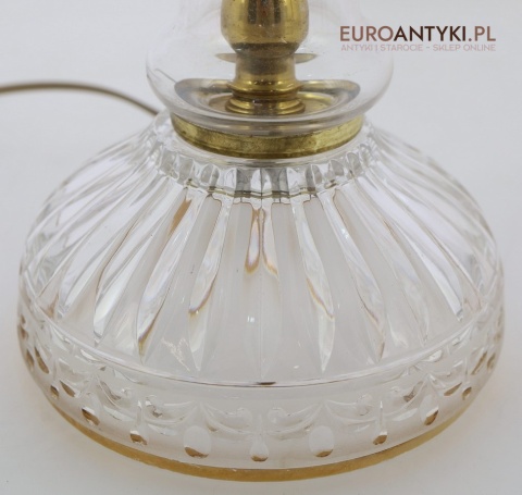 krystalowa lampa stołowa z epoki