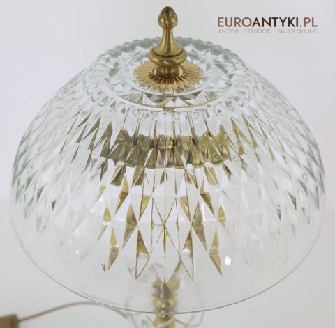 kryształowa lampka retro z mosiądzem detale wykończenia