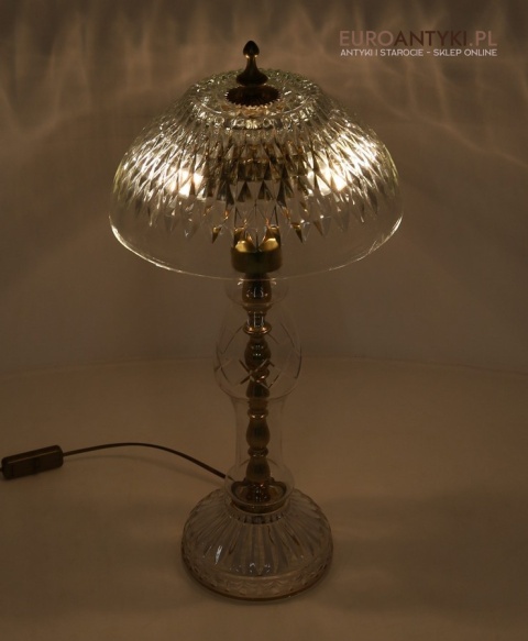 antyczna krystalowa lampa stołowa