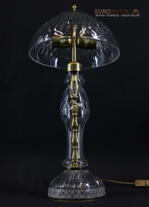 retro krystalowa lampa stołowa