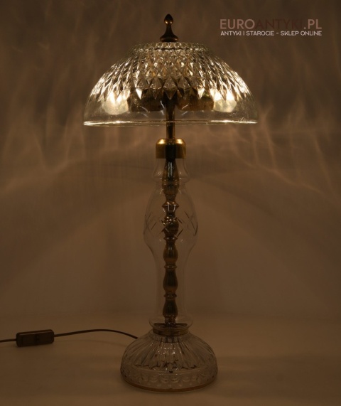 vintage krystalowa lampa stołowa