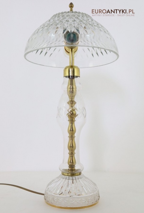 krystalowa lampa stołowa z połowy xx wieku klasyczna forma