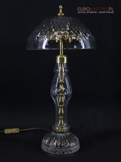 vintage oświetlenie stołowe kryształ mosiądz styl glamour