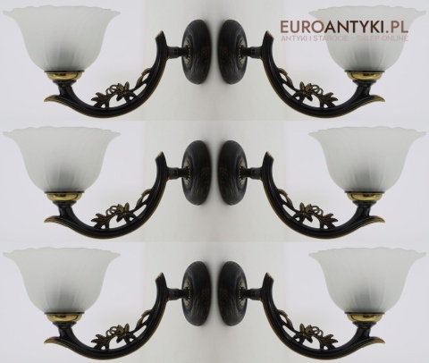 antyczne oświetlenie ścienne mosiądz ciemny brąz złoto